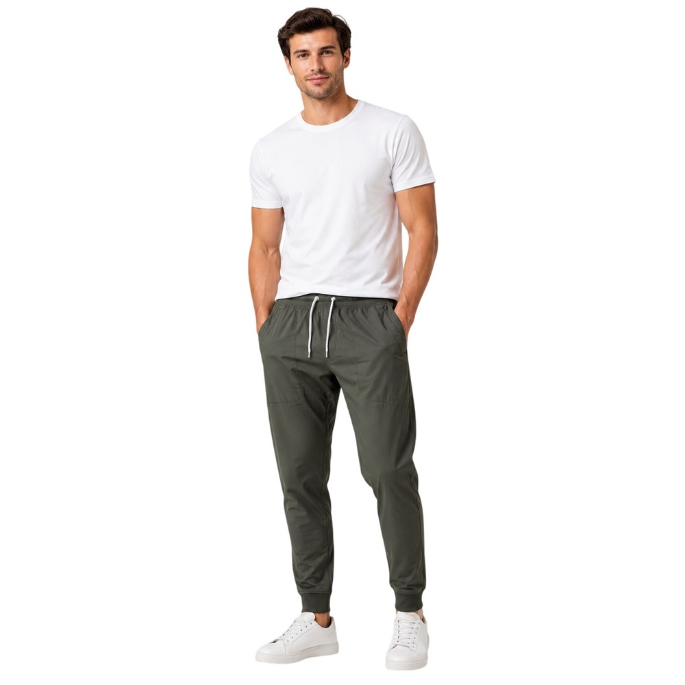 Vuori Meta Jogger V436 Men's L Army Green Performance Pants Drawstring 28 inch
